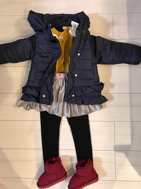 「petit main（プティマイン）のアイテム（ナイロンジャケット）」を使った、yktnさん（キッズ・90cm）の春コーディネート