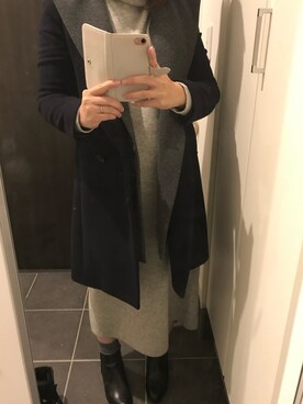 「NOLLEY’S（ノーリーズ）のアイテム（チェスターコート）」を使った、yktnさん（レディース・157cm）の春コーディネート