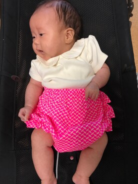 「present（プレゼント）のアイテム（パンツ）」を使った、mkaoさん（キッズ・70cm）の秋コーディネート