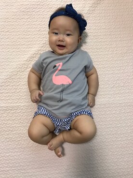 「present（プレゼント）のアイテム（パンツ）」を使った、mkaoさん（キッズ・70cm）の秋コーディネート