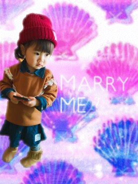 「アイテム（シャツワンピース）」を使った、ma-ya  ¨̮⑅*さん（キッズ・90cm）の春コーディネート