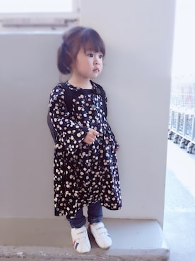 「アイテム（シャツワンピース）」を使った、ma-ya  ¨̮⑅*さん（キッズ・90cm）の春コーディネート
