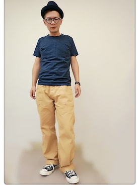 「アイテム（カーゴパンツ、イエロー系）」を使った、WILLさん（メンズ・170cm）の秋コーディネート