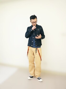 「アイテム（カーゴパンツ、イエロー系）」を使った、WILLさん（メンズ・170cm）の秋コーディネート