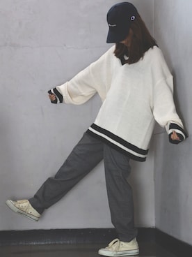 「NYLAUS（ナイラス）のアイテム」を使った、kaaaaanaさん（レディース・155cm）の秋コーディネート