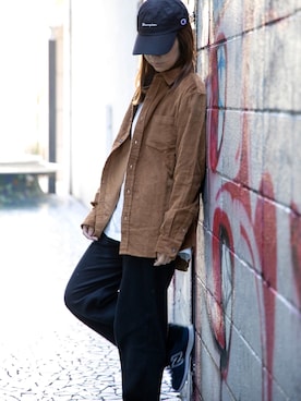 「Champion（チャンピオン）のアイテム（帽子）」を使った、kaaaaanaさん（レディース・155cm）の秋コーディネート