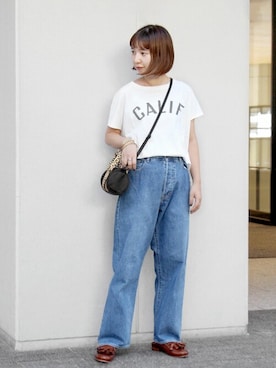 「KURO（クロ）のアイテム」を使った、migitaさん（レディース・155cm）の夏コーディネート