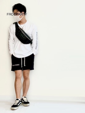 「schott（ショット）のアイテム（バッグ）」を使った、しょ🐶さん（メンズ・172cm）の夏コーディネート