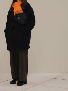 「コクーンコート」｜「アイテム（その他アウター）」を使った、エリカさん（レディース・157cm）の冬コーディネート