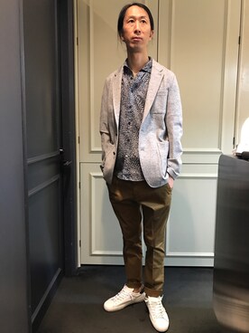 「GANESH（ガネーシュ）のアイテム」を使った、おかださん（メンズ・175cm）の春コーディネート