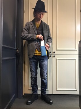 「カジュアルコーデ」｜「アイテム（テーラードジャケット）」を使った、おかださん（メンズ・175cm）の秋コーディネート