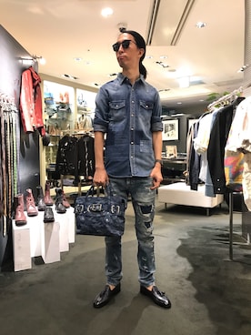 「YANUK（ヤヌーク）のアイテム（デニムパンツ）」を使った、おかださん（メンズ・175cm）の夏コーディネート