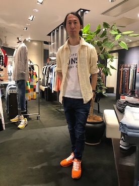 「YANUK（ヤヌーク）のアイテム（デニムパンツ）」を使った、おかださん（メンズ・175cm）の夏コーディネート