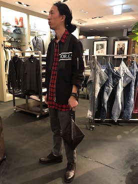 「シースルー」｜「アイテム（ジャケット/アウター）」を使った、おかださん（メンズ・175cm）の春コーディネート