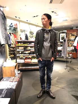 「Safari」｜「アイテム（ジャケット/アウター）」を使った、おかださん（メンズ・175cm）の冬コーディネート