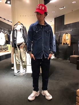 「DSQUARED2（ディースクエアード）のアイテム（帽子）」を使った、おかださん（メンズ・175cm）の春コーディネート