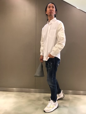 「HBNS（ハバノス）のアイテム（トップス）」を使った、おかださん（メンズ・175cm）の春コーディネート