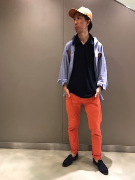 「CPH（シーピーエイチ）のアイテム（キャップ）」を使った、おかださん（メンズ・175cm）の夏コーディネート