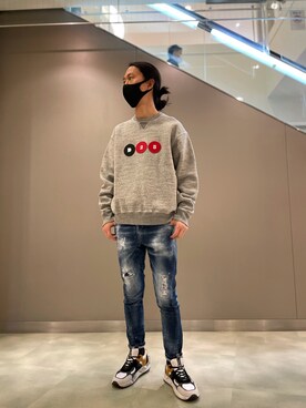 「DSQUARED2（ディースクエアード）のアイテム（スウェット）」を使った、おかださん（メンズ・175cm）の秋コーディネート