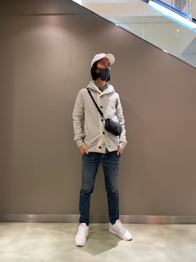 「1piu1uguale3 RELAX（ウノピュウノウグァーレトレリラックス）のアイテム（帽子）」を使った、おかださん（メンズ・175cm）の春コーディネート