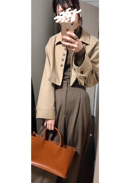 「Te chichi（テチチ）のアイテム（スラックス）」を使った、lalaさん（レディース・164cm）の春コーディネート
