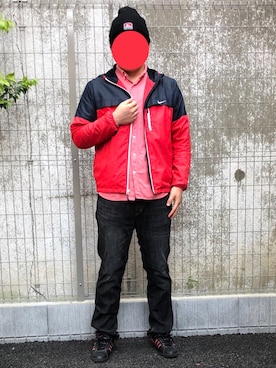 「EDWIN」｜「アイテム（マウンテンパーカー）」を使った、かいちょーさん（メンズ・183cm）の春コーディネート
