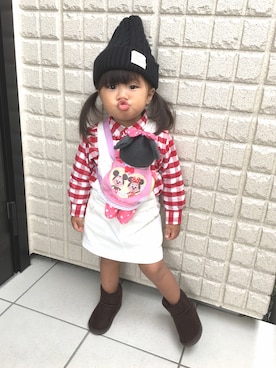「無印良品（ムジルシリョウヒン）のアイテム（サロペット/オーバーオール）」を使った、R.Y☺︎さん（キッズ・80cm）の秋コーディネート
