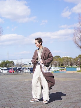 「coca（coca）（コカ）のアイテム（ダウンジャケット/コート）」を使った、こりちゃんさん（レディース・167cm）の春コーディネート