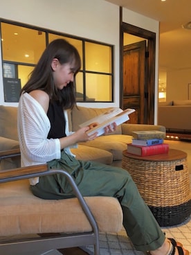 「rps（アールピーエス）のアイテム（カーディガン/ボレロ）」を使った、み つ きさん（レディース・157cm）の夏コーディネート