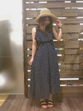 「rps（アールピーエス）のアイテム（帽子）」を使った、み つ きさん（レディース・157cm）の夏コーディネート