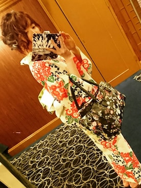 「ふりふ」｜「アイテム（浴衣）」を使った、Chiiさん（レディース・156cm）の秋コーディネート