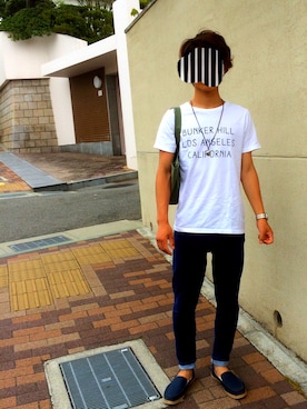 「VANS（バンズ）のアイテム（ローファー）」を使った、ホズミさん（メンズ・173cm）の夏コーディネート