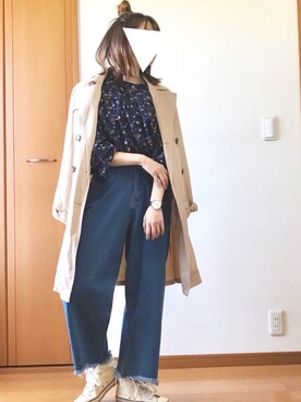 「Daniel Wellington（ダニエルウェリントン）の【Daniel Wellington】レザーバンド３６ＭＭ（アナログ腕時計）」を使った、TOMOさん（レディース・153cm）の春コーディネート