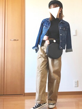 「Daniel Wellington（ダニエルウェリントン）の【Daniel Wellington】レザーバンド３６ＭＭ（アナログ腕時計）」を使った、TOMOさん（レディース・153cm）の冬コーディネート