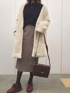 「CITRINE Chakra（シトリンチャクラ）のアイテム（ジャケット/アウター）」を使った、TOMOさん（レディース・153cm）の冬コーディネート