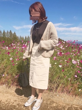 「CONVERSE（コンバース）のアイテム（ハンドバッグ）」を使った、TOMOさん（レディース・153cm）の秋コーディネート