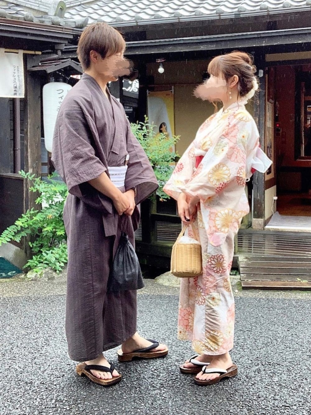 「浴衣、プチプラコーデ、夏、GRL、湯布院、浴衣セット、夏コーデ、花火大会、夏祭り、低身長」｜「GRLの4点セット菊牡丹浴衣（浴衣、ベージュ系）」を使った、TOMOさん（レディース・155cm）の夏コーディネートの1枚目の写真