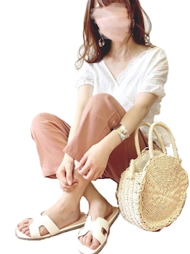 「petitcro（プティクロ）のpetitcro  ワイドバングル PCKB1901001（バングル/リストバンド）」を使った、TOMOさん（レディース・154cm）の夏コーディネート