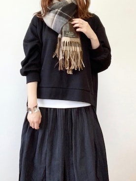 「petitcro（プティクロ）のpetitcro  ワイドバングル PCKB1901001（バングル/リストバンド）」を使った、TOMOさん（レディース・154cm）の秋コーディネート