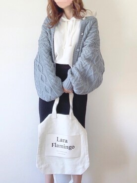 「Lara Flamingo（ララフラミンゴ）のアイテム」を使った、TOMOさん（レディース・154cm）の秋コーディネート