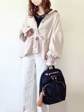 「AS KNOW AS plus（アズノゥアズプラス）のアイテム（その他アウター）」を使った、TOMOさん（レディース・154cm）の秋コーディネート