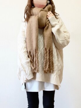 「GRL（グレイル）のケーブル編みニットトップス（ニット/セーター）」を使った、TOMOさん（レディース・154cm）の秋コーディネート