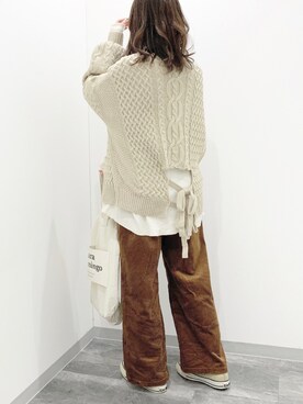 「Lara Flamingo（ララフラミンゴ）のアイテム」を使った、TOMOさん（レディース・154cm）の秋コーディネート