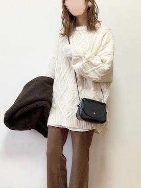 「GRL（グレイル）のケーブル編みニットトップス（ニット/セーター）」を使った、TOMOさん（レディース・154cm）の秋コーディネート