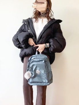 「時計」｜「アイテム（ジャケット/アウター）」を使った、TOMOさん（レディース・154cm）の冬コーディネート