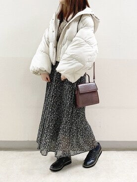 「キーネック」｜「アイテム（その他シューズ）」を使った、TOMOさん（レディース・154cm）の冬コーディネート