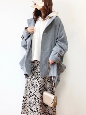 「mercibeaucoup,（メルシーボークー）のアイテム（その他アウター）」を使った、TOMOさん（レディース・154cm）の冬コーディネート