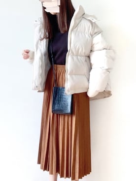 「DHOLIC（ディーホリック）のアイテム（その他アウター）」を使った、TOMOさん（レディース・154cm）の冬コーディネート