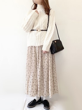 「DHOLIC（ディーホリック）のアイテム」を使った、TOMOさん（レディース・154cm）の冬コーディネート