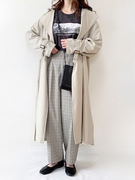 「SVEC（シュベック）のカンフーシューズ kung fu Shoes / ストラップパンプス（バレエシューズ）」を使った、TOMOさん（レディース・154cm）の春コーディネート